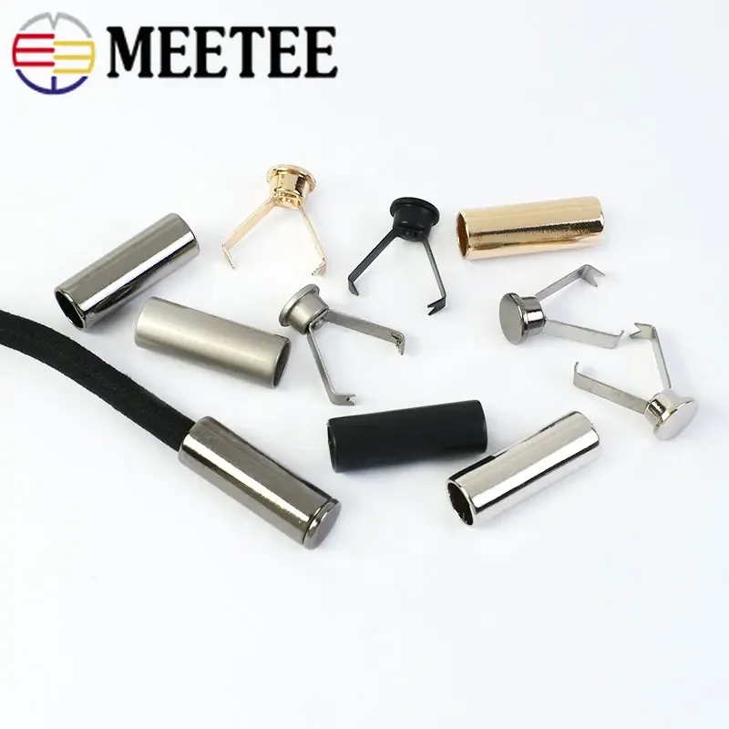 20Pcs Rope Ends Stopper Lock Metal Buckle Pendant Hanging Bell Sweater Trousers Cap Ropes Button Garment Lanyard Accessories