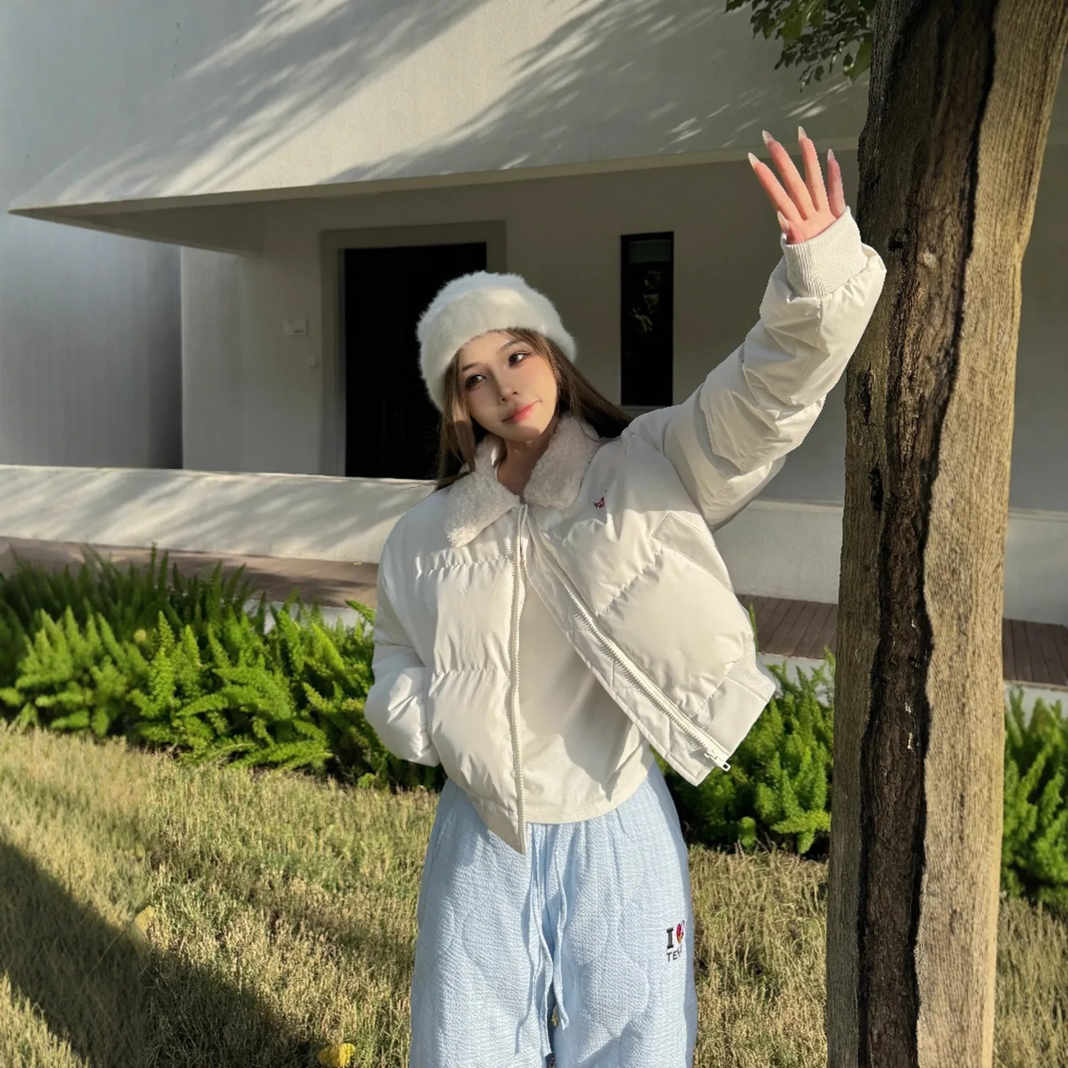 

Parkas Womens Knee Autumn Drawcord Double-Pocket Layered Maillard Multi-Color Rainbow Tie-Dye Timeless Edgy Fashionable Colorful