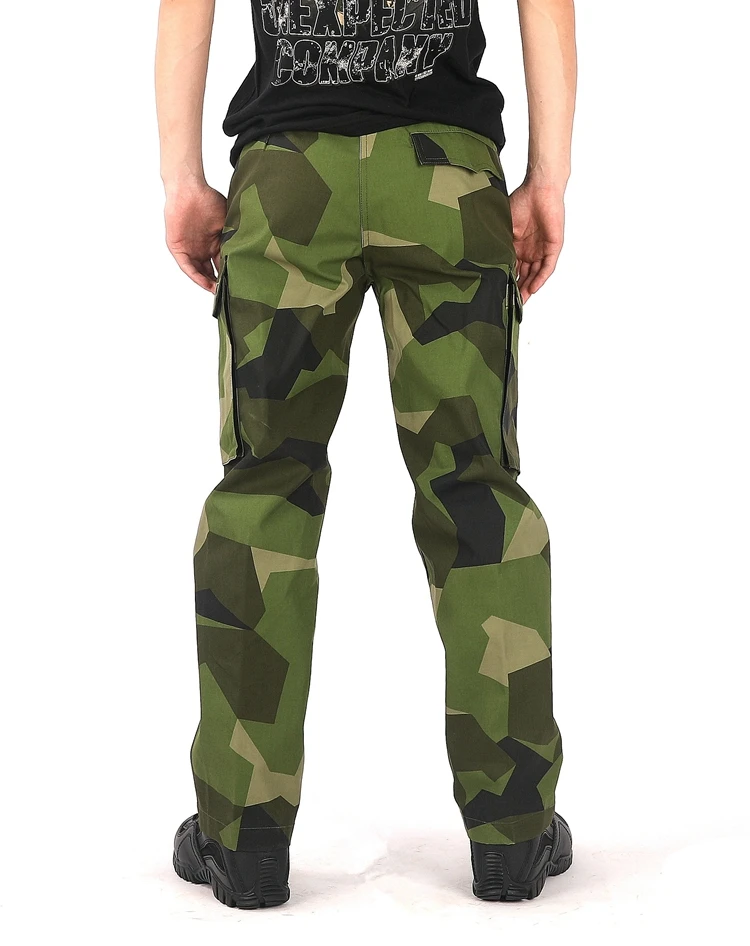 Pantalones rectos tácticos de camuflaje geométrico, M90