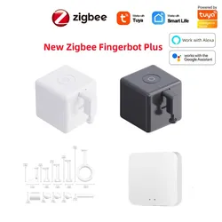 Tuya Zigbee-Smart Fingerbot Plus, bouton de commutation, poussoir, mode tactile, application Smart Life, commande vocale, Alexa, Google Home, Alice