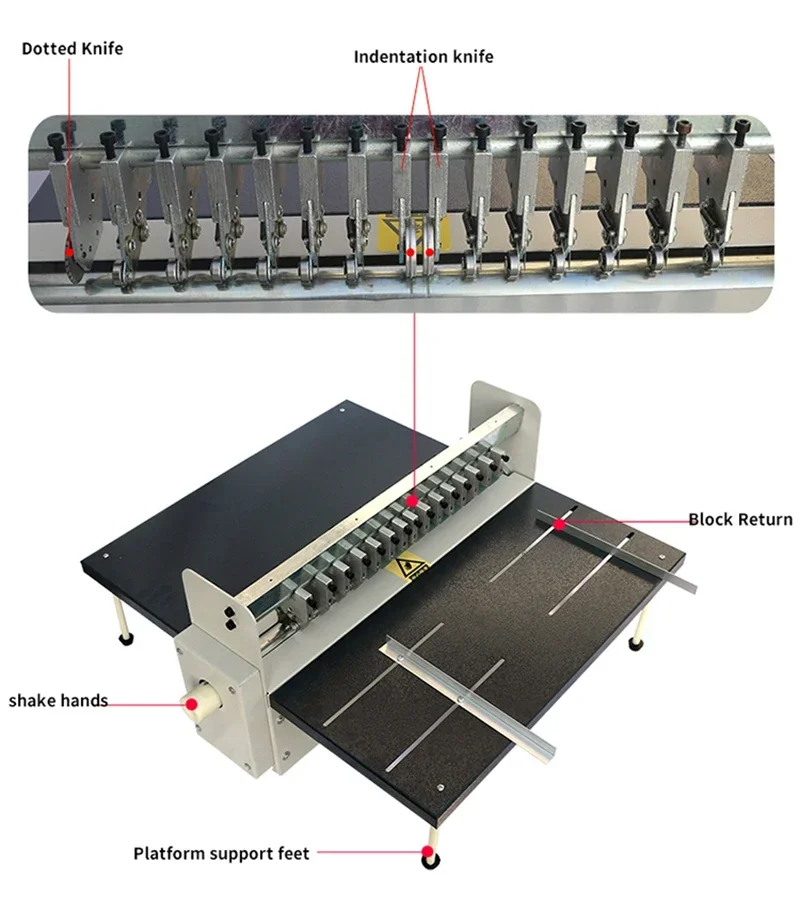 Máquina de trazado de pegatinas modelo 500, línea punteada, máquina de plegado eléctrica, cortador de papel, cortadora