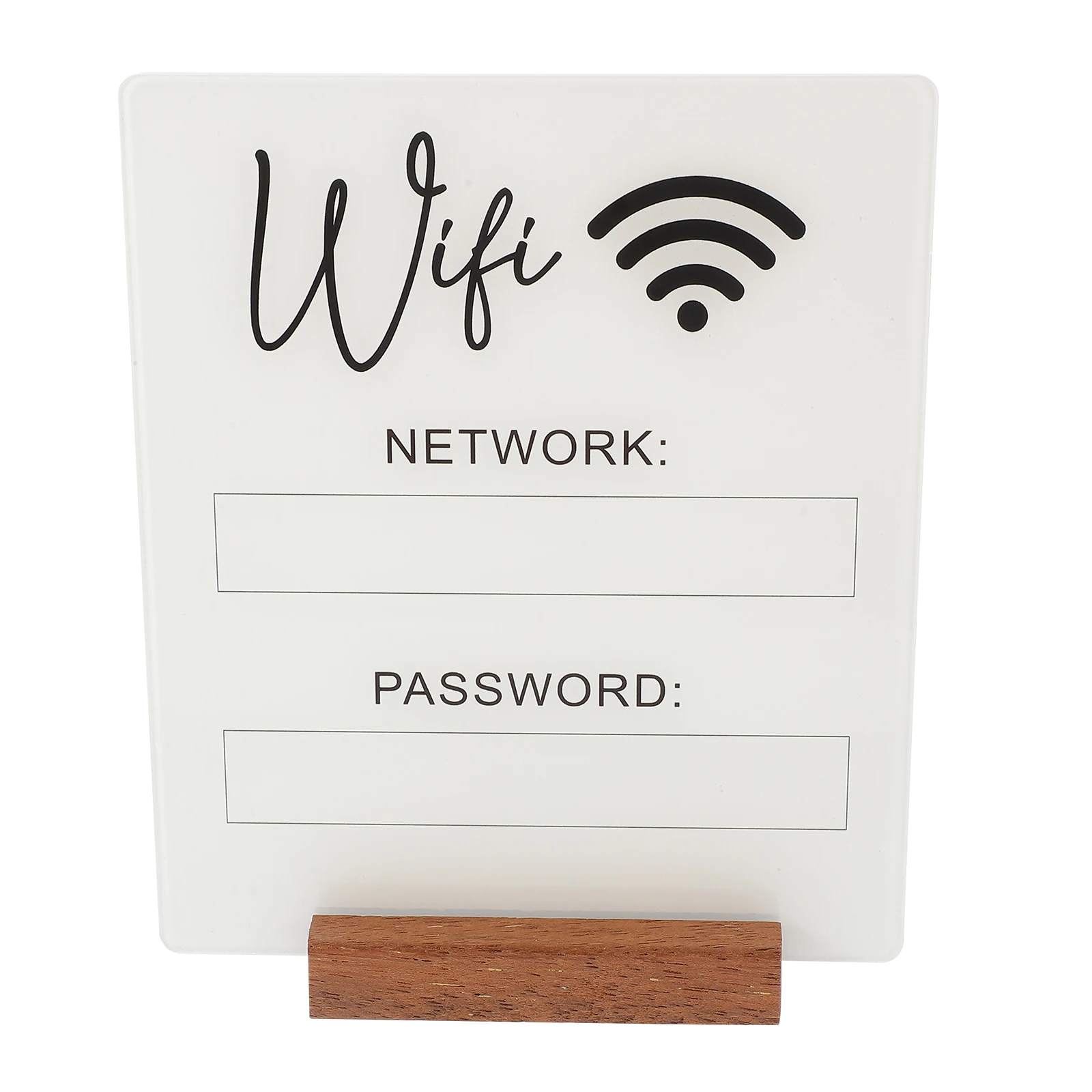 Acrylic WIFI Sign Acrylic Wifi Reminder Black Clean Restaurant Home Guest Room Hotel Network Table Decor Display