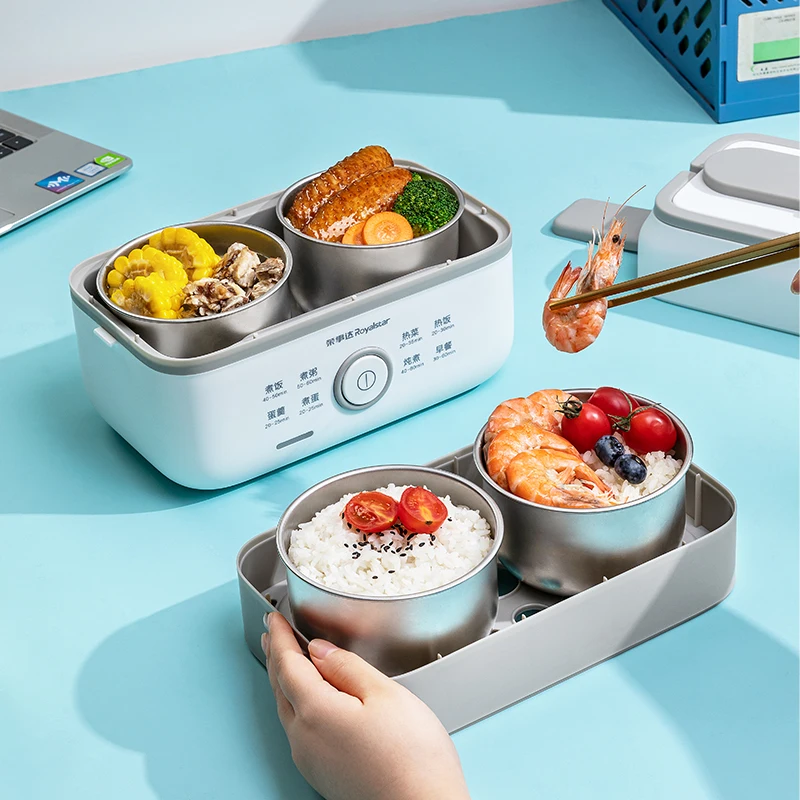 Ланч-бокс с подогревом Royalstar может быть подключен для термоизоляции и приготовления пищи. Портативный горячий ланч-бокс для офисных работников