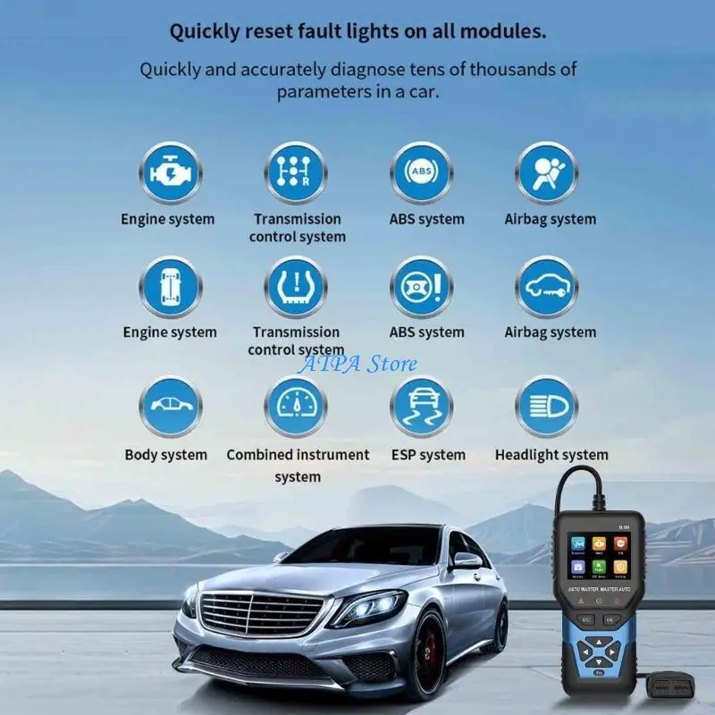 U13C Multilingual Car Diagnostic Device Live Datastreaming Observe Fault Parser For Engine ABS Transmission Systems