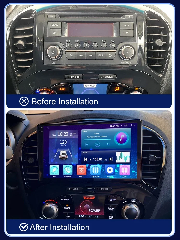 

Для Nissan Juke 2011-2016/Infiniti ESQ 9-дюймовый автомобильный Android MP5 плеер, корпус, рамка, панель, накладка на приборную панель, стереосистема.
