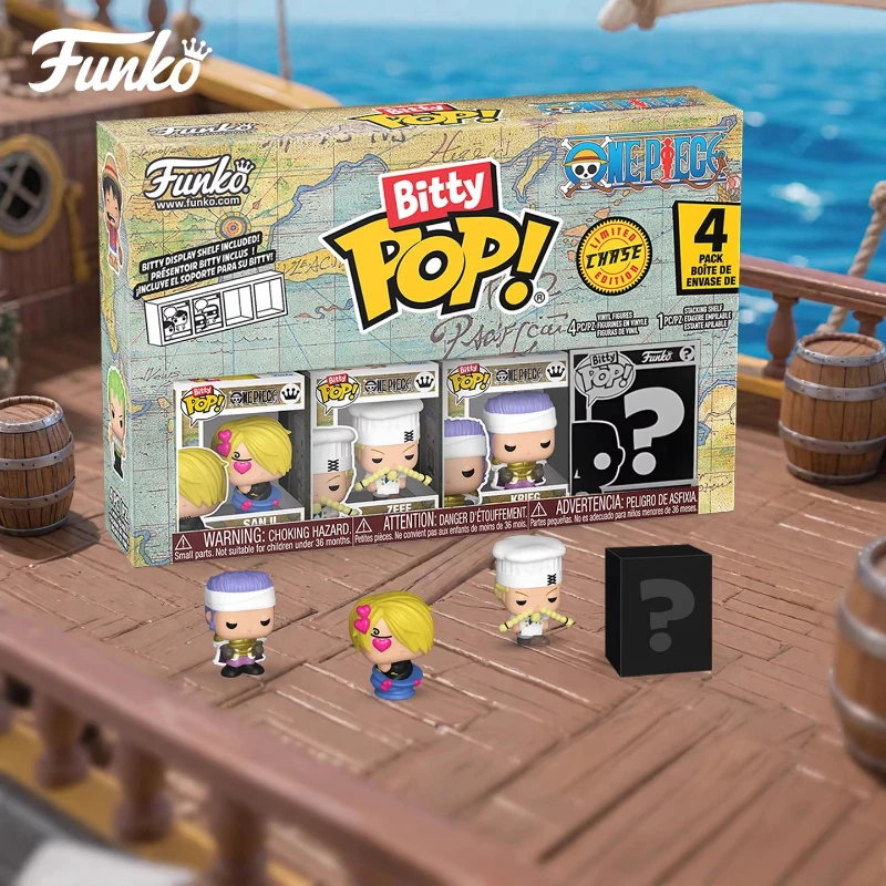 FUNKO POP 《Juego de 3 piezas Sanji de una pieza + caja ciega de una pieza aleatoria 》 Decoración de acción de anime Modelo de adorno Juguetes Modelo coleccionable