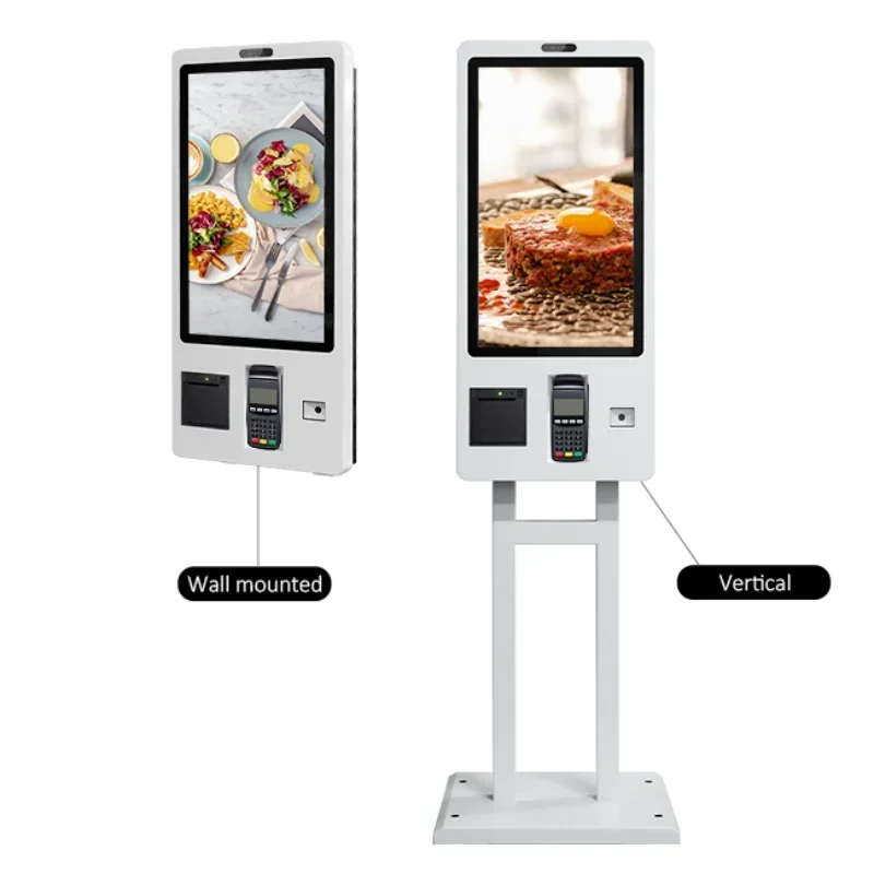 

Fast Food 24 27 32 inch POS Touch Screen Self checkout Machine Self Service Payment Order Kiosk