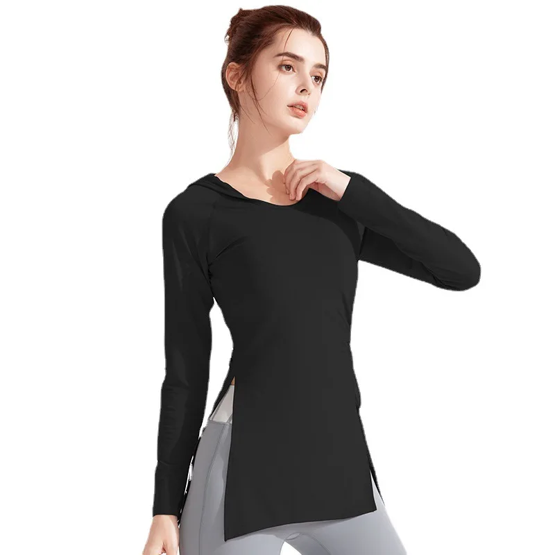 Sports Top Woman Gym Shirt 2025 Long Sleeve Yoga Clothes Pilates Sportswear Hooded Fitness T-shirts Yoga Wear Running Blouses