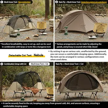 Tenda da campeggio ultraleggera Soomloom con tenda interna indipendente, tenda da campeggio per esterni impermeabile, traspirante e antizanzare 10 best sales tenda multicam - №2