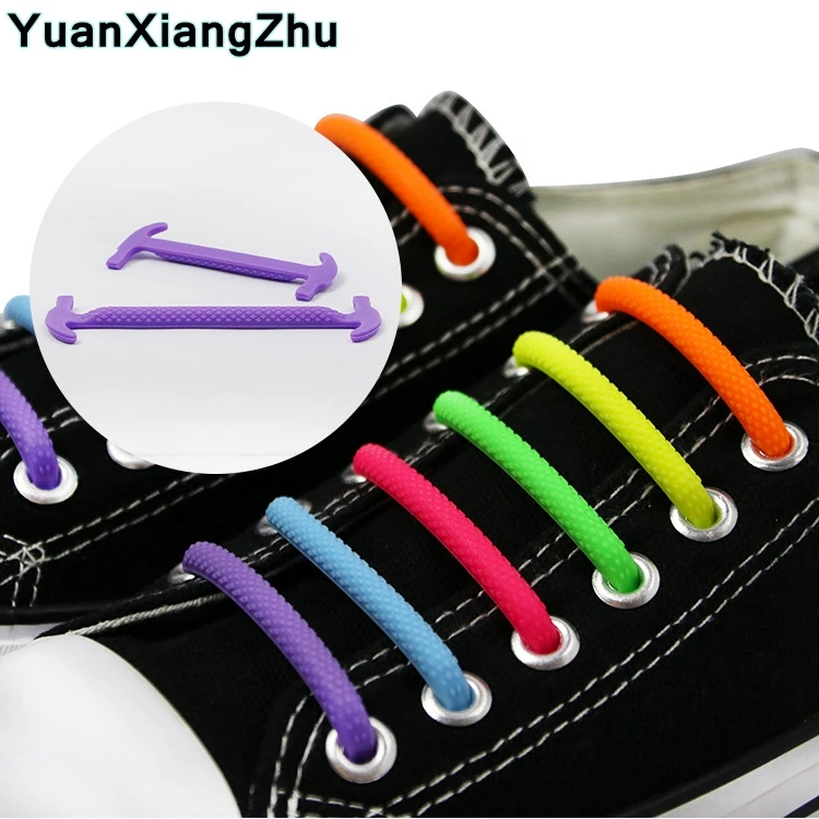 1Pcs/Set Silicone Shoelaces Elastic Silicone Shoelace Special No Tie Shoelace for Men Women Shoe Laces Rubber Zapatillas