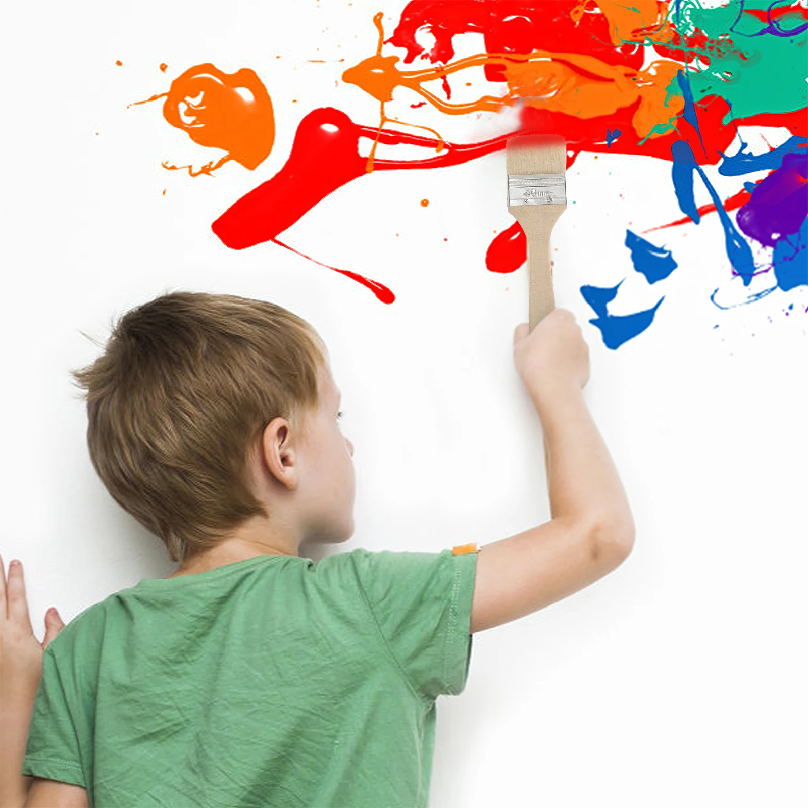 

10pcs Chip Paint Brushes Thickened Handle For Wall Painting Indoor Cleaning Grill Bbq Tools Paint Bulk Chip Brush