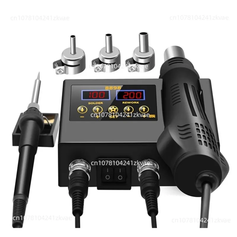 2-in-1-ポータブルはんだ付けステーション-デュアルデジタルディスプレイ-ホットエアガン＆はんだごてステーション-8898-マザーボード修理はんだ付け