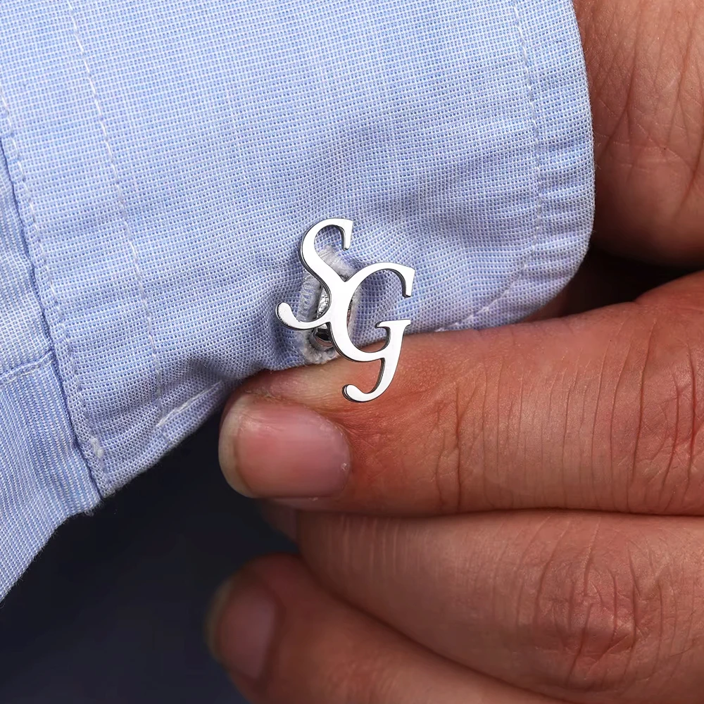 Custom Cufflinks For Man Bridegroom Gifts Gold Plated Shirt Cufflinks For Father Men High Quality Stainless Steel Gift Jewelry