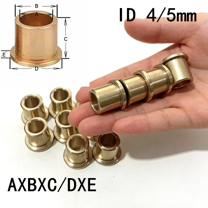 10PCS ID 4mm 5mm Flange Self Lubricating Bearing Powder Metallurgy Oil Copper Bushing Guide Sleeve Bearing