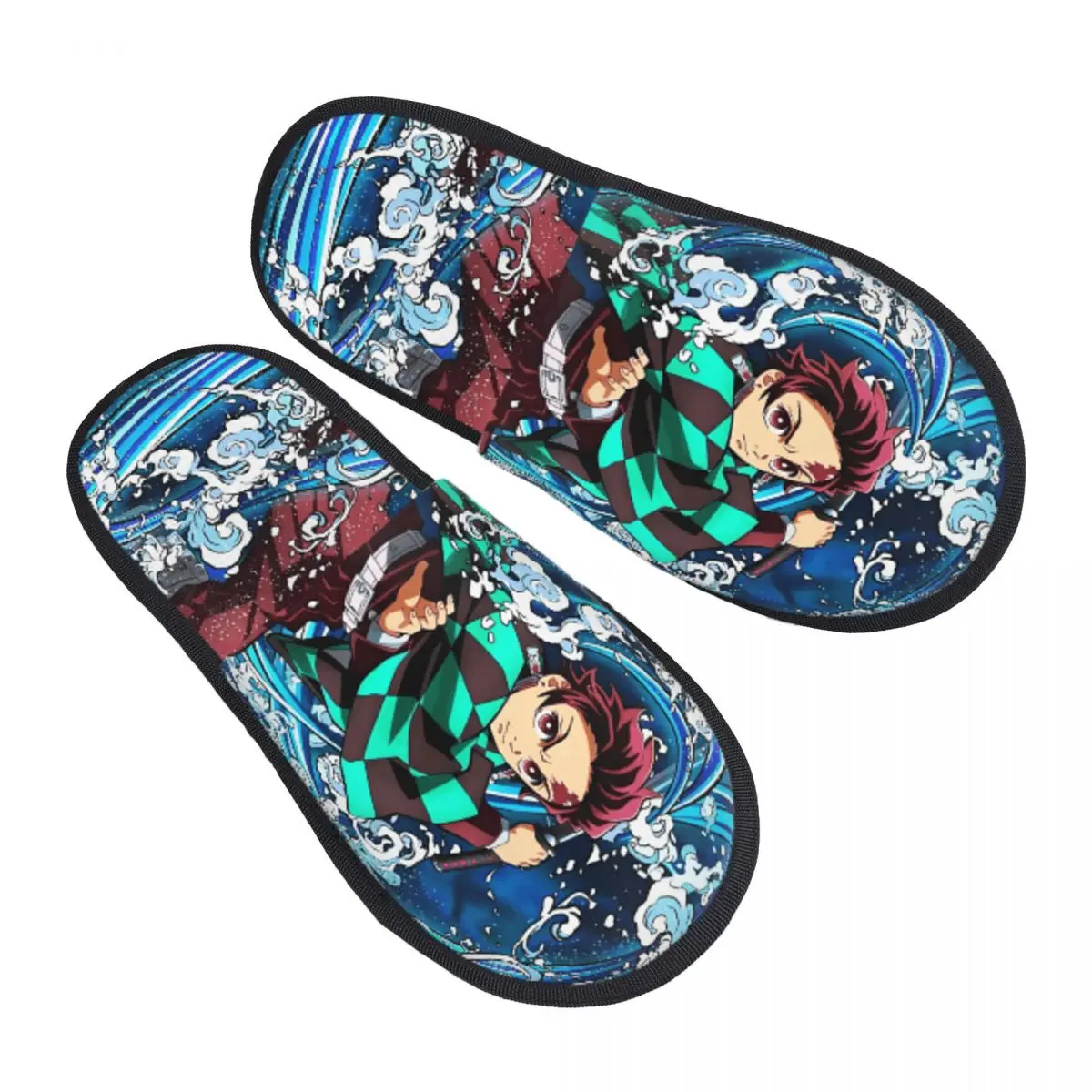 Demons Slayers Furry Slippers Non-slip Cozy Memory Foam Slides Living Room