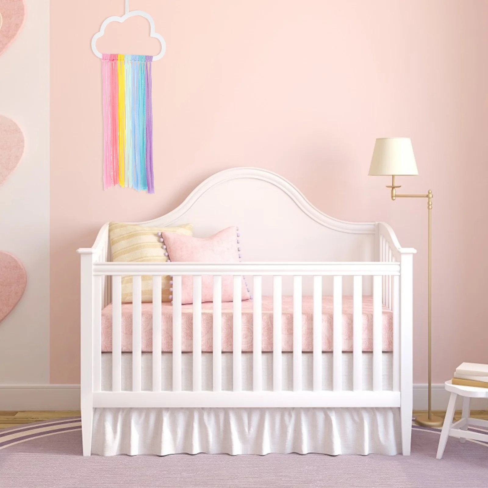 

Rainbow Hair Bows Holder Cute Cloud Rainbow Design Hair Accessories Wall Organizer for Girls Room Hanging Decor Kids Bedroom