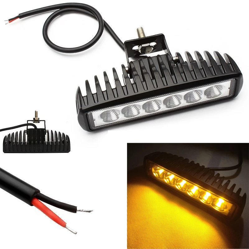 

6inch 30W Amber LED Light Bar Motorcycle Headlight Work Light Driving for Off Road Vehicle SUV Car Trucks ATV Fog Lamp 12V 24V