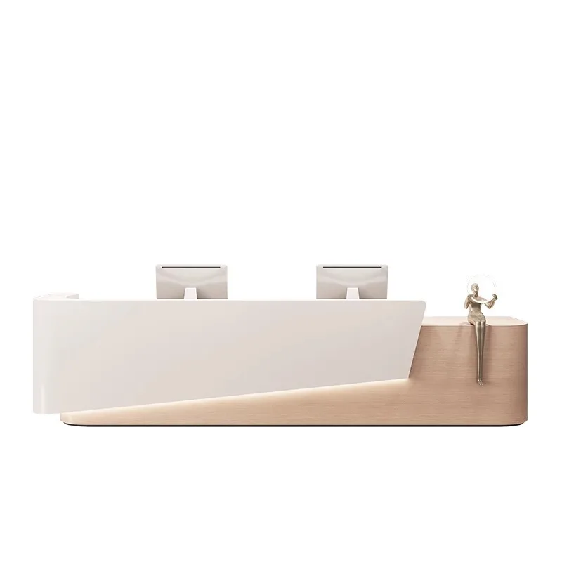 Simple company front checkout page training institution hotel paint reception desk modern service information desk