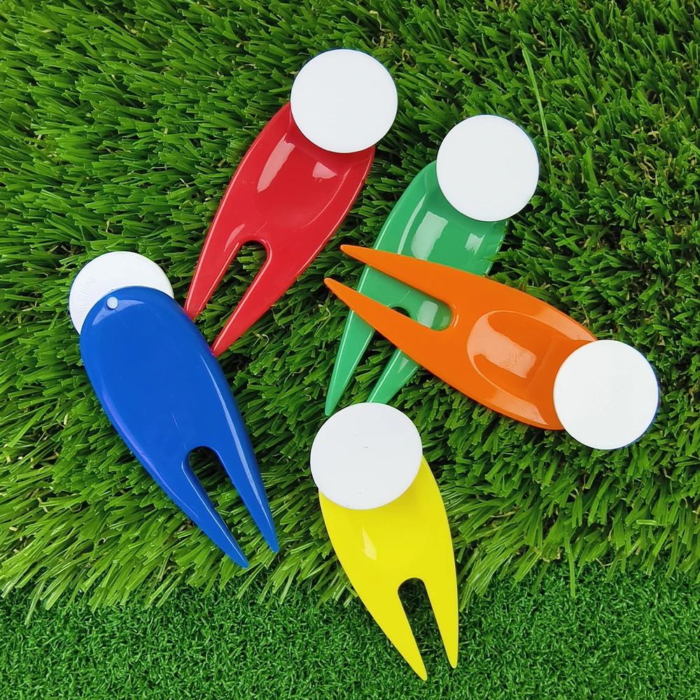 5Pcs/Set Plastic Golf Divot Tool With Golf Ball Marker Golf Repair Tool Golf Accessories