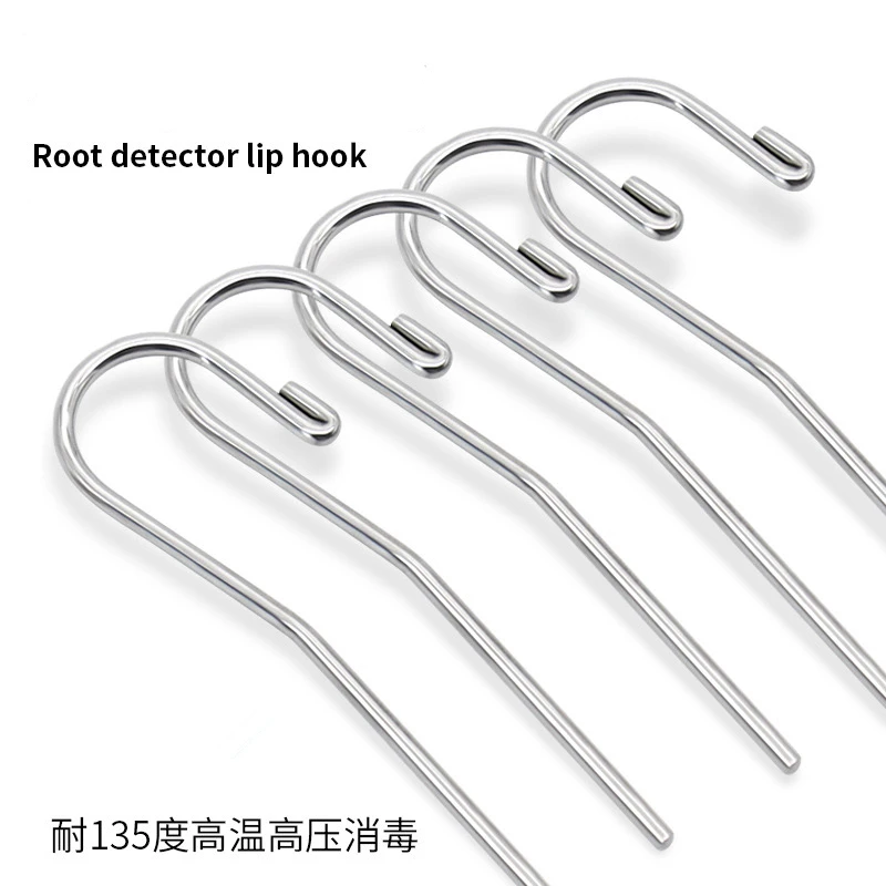 6Pcs/Pack Stainless Steel 2mm Dental Lip Hook Root Canal Measuring Accessories Lip Mouth Hook Apex Locator Tool for Dentists