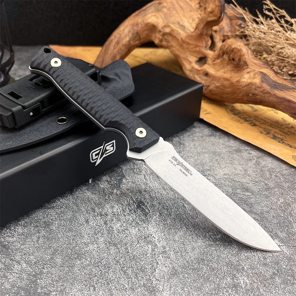 

CS Razor Tek Knife 8Cr13Mov Blade G10 Handles Fixed Portable Multi-purpose Outdoor Straight Knife, Jungle Survival EDC Tools