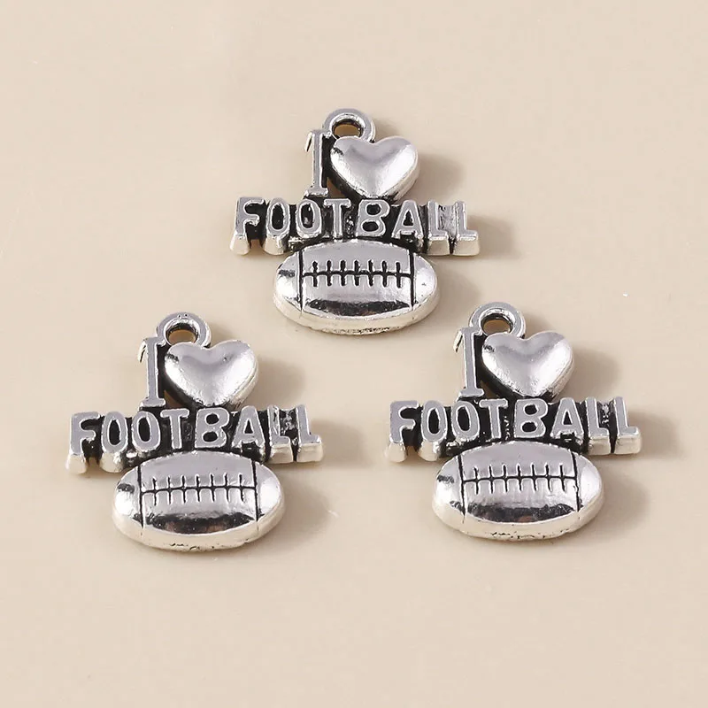 Leslie 10 Stück/Set Legierung Sport-Anhänger Volleyball Fußball Baseball Softball Fußball Bälle Anhänger für DIY Schmuckherstellung Zubehör – Detail 6