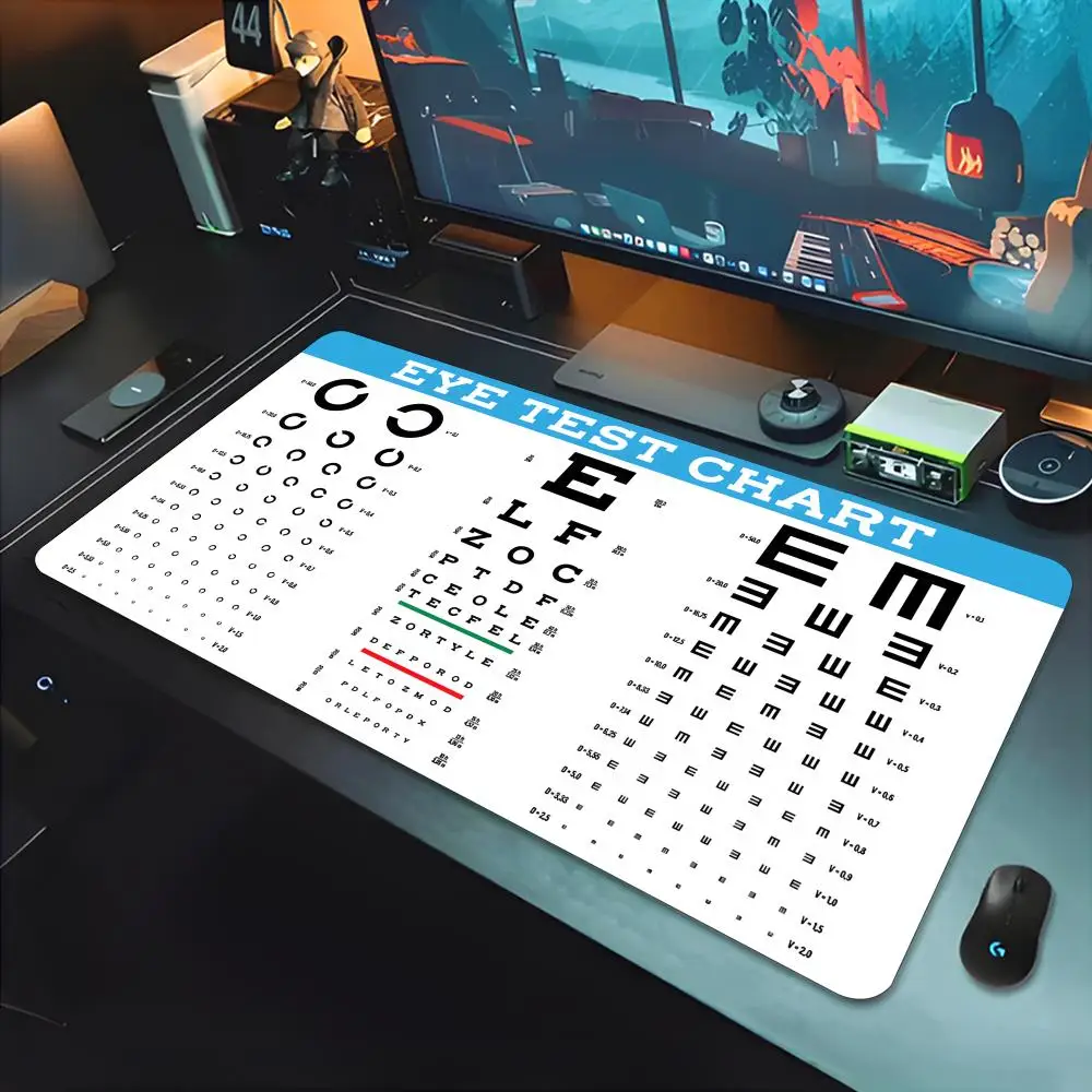 Medical Eye Vision Chart  Mouse Pad Tapetes de Mesa Teclado, Borracha Kawaii, Tapete de Mesa Antiderrapante, XXL,90x40cm