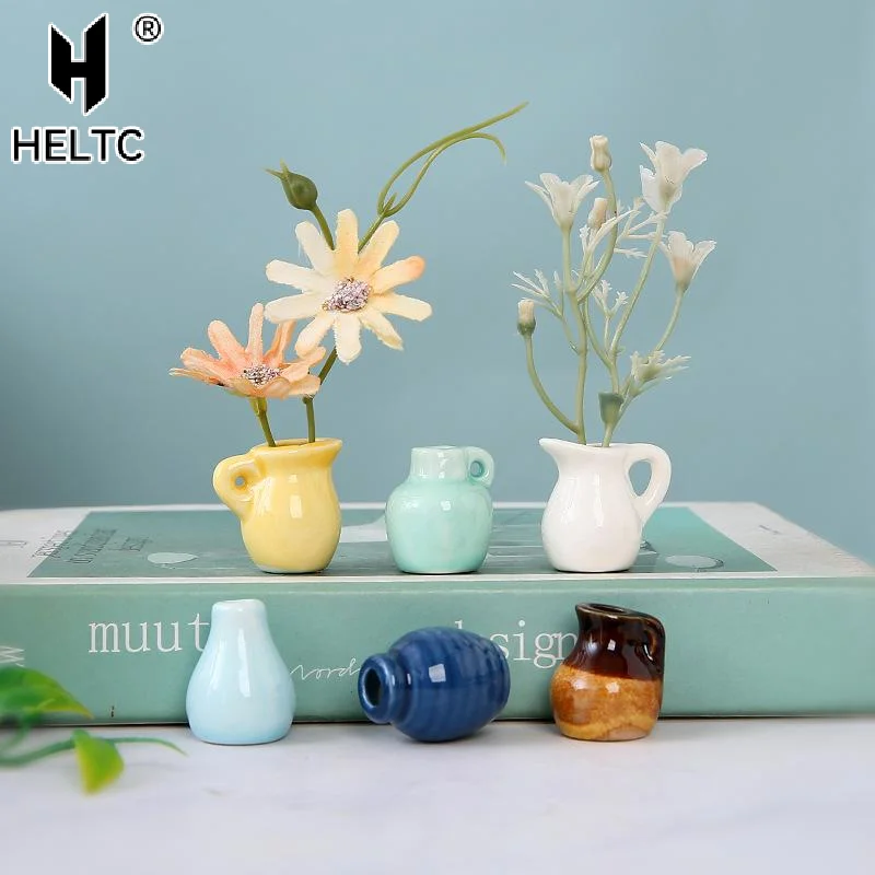 1Pcs Creative DIY Magnetic Flower Arrangement Decorative Object For Home Kitchen Decoration Mini Ceramics Vase Fridge Magnet
