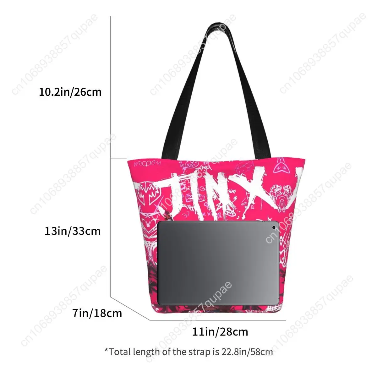 Arcane Anime Jinx Top Handle Bags Zipper Opening Reusable Large Capacity Accessories For Female Street Tote Bags