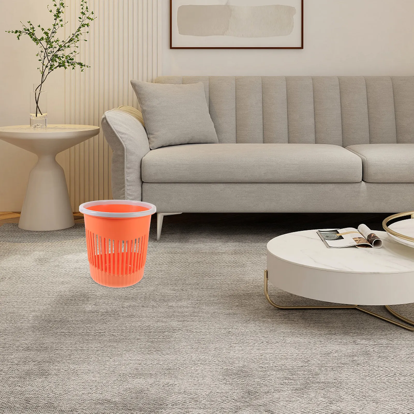 

Круглое пластиковое ведро для мусора: Простой и прочный контейнер для отходов для ванной, спальни, офиса, гостиной, дома