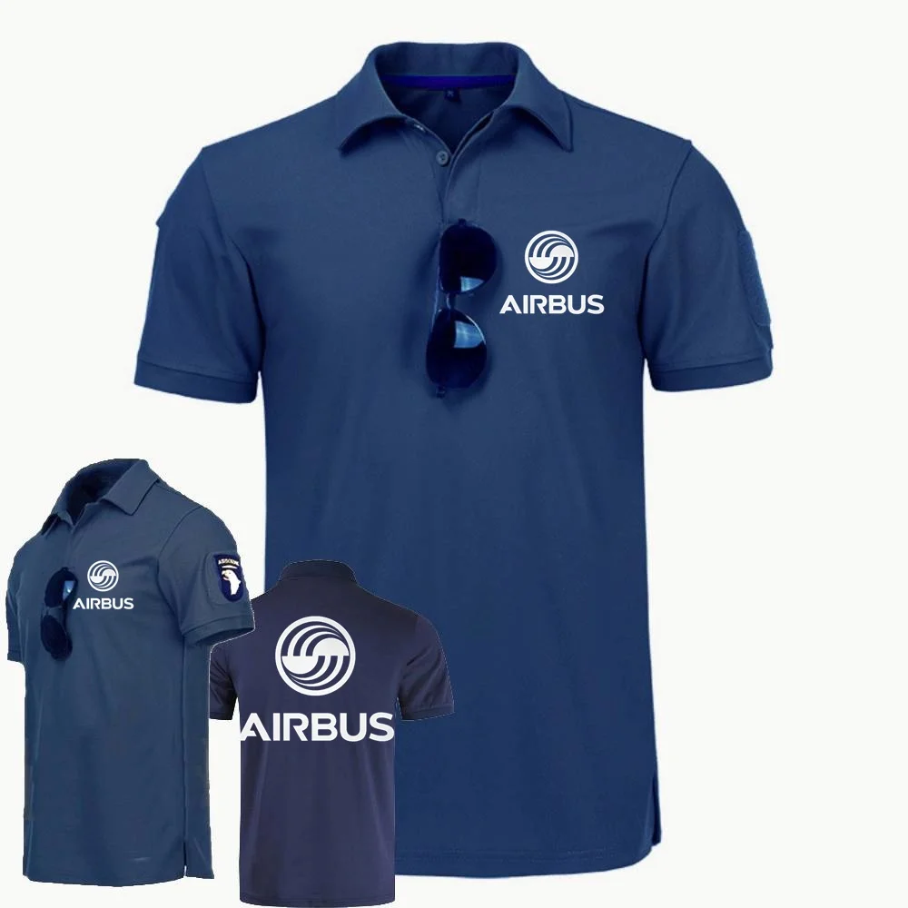 HOMBUS AVIATION vuelo Airbusfan A320 motocicletas hombres militar Tacitcal POLO manga corta Camiseta Quick Youth solapa Polos camiseta