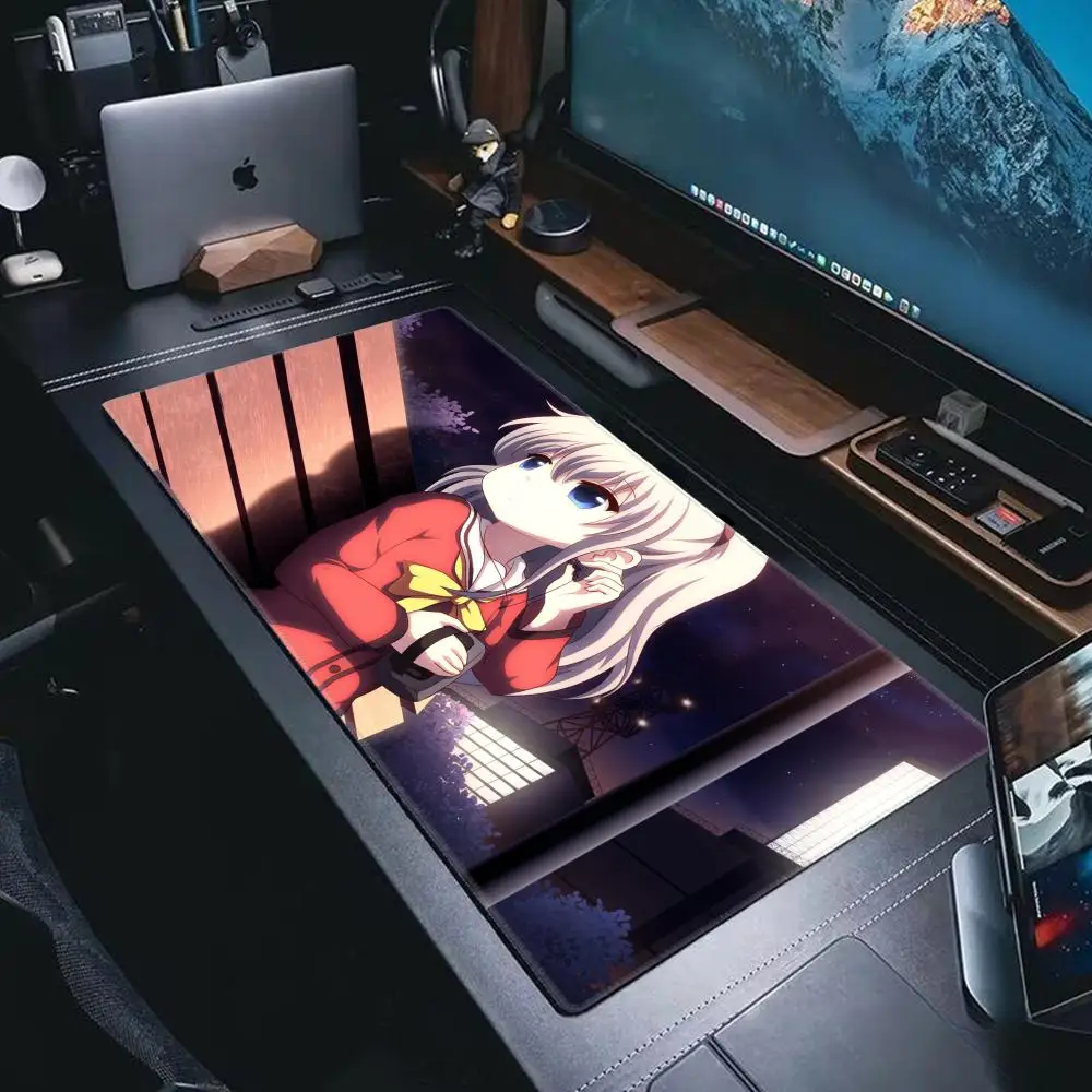 Tomori Nao Charlotte Anime Girl Mousepad Large Gaming Mouse Pad LockEdge Thickened Computer Keyboard Table Desk Mat