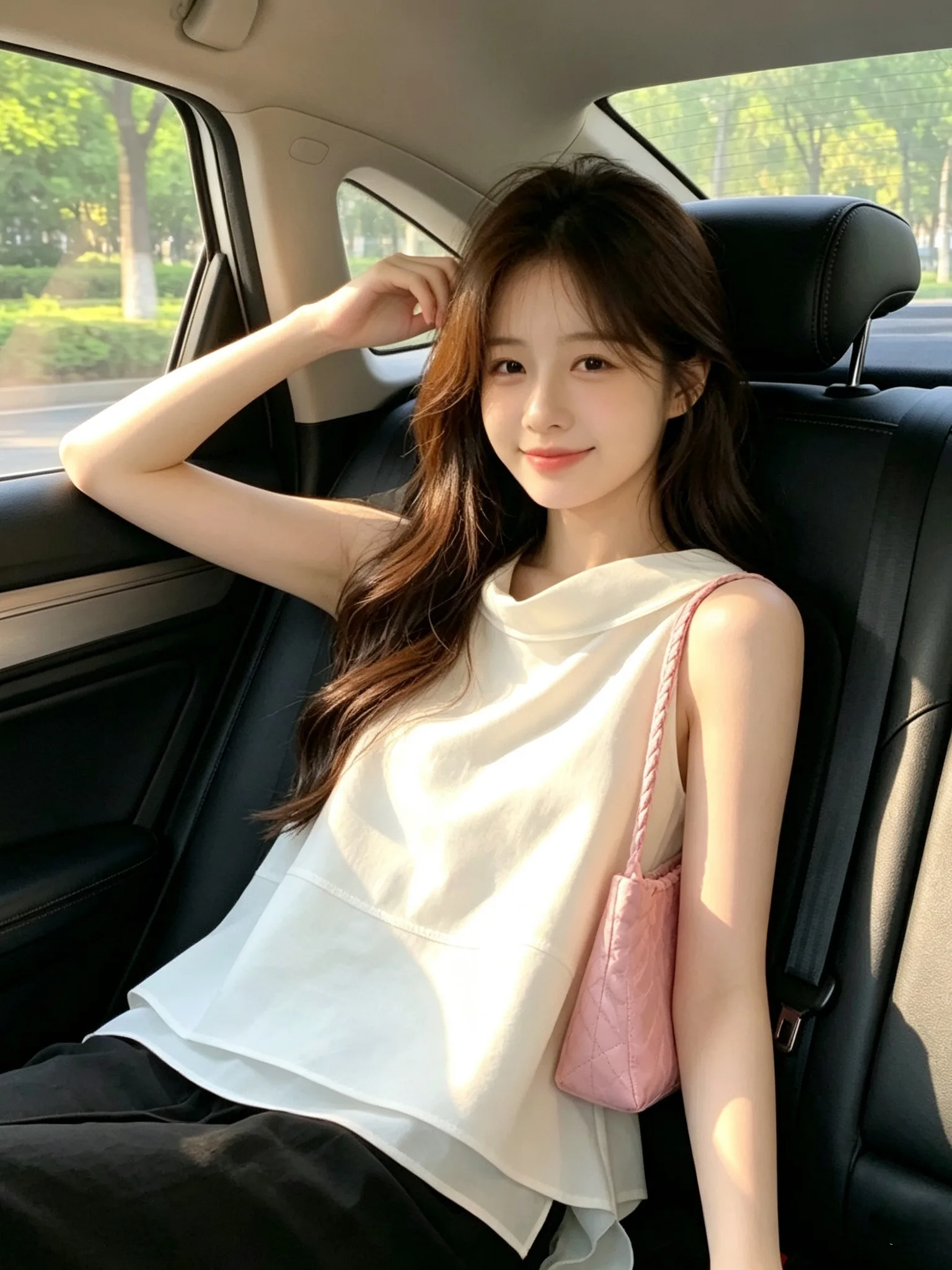 

White Sleeveless Shirt Women's Double Layer Hem Design Summer 2026 New Style Korean Version Breathable Comfortable Skin-Friendly