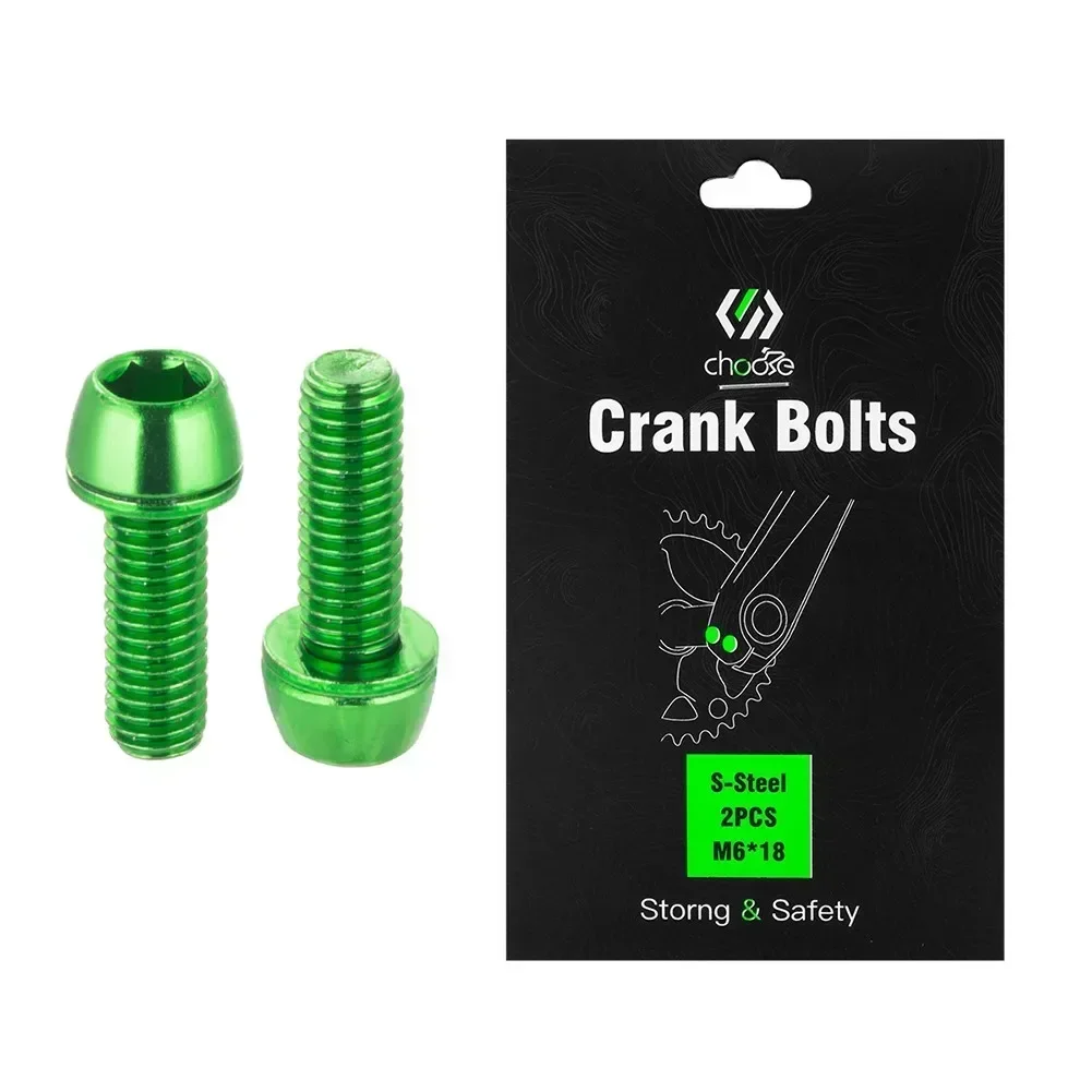 Bicycle Crank Bolts M6X18mm With Gasket Crankset Arm Fixing Bolts MTB Road Bike Crank Screws Red Green Blue Orange Colorful