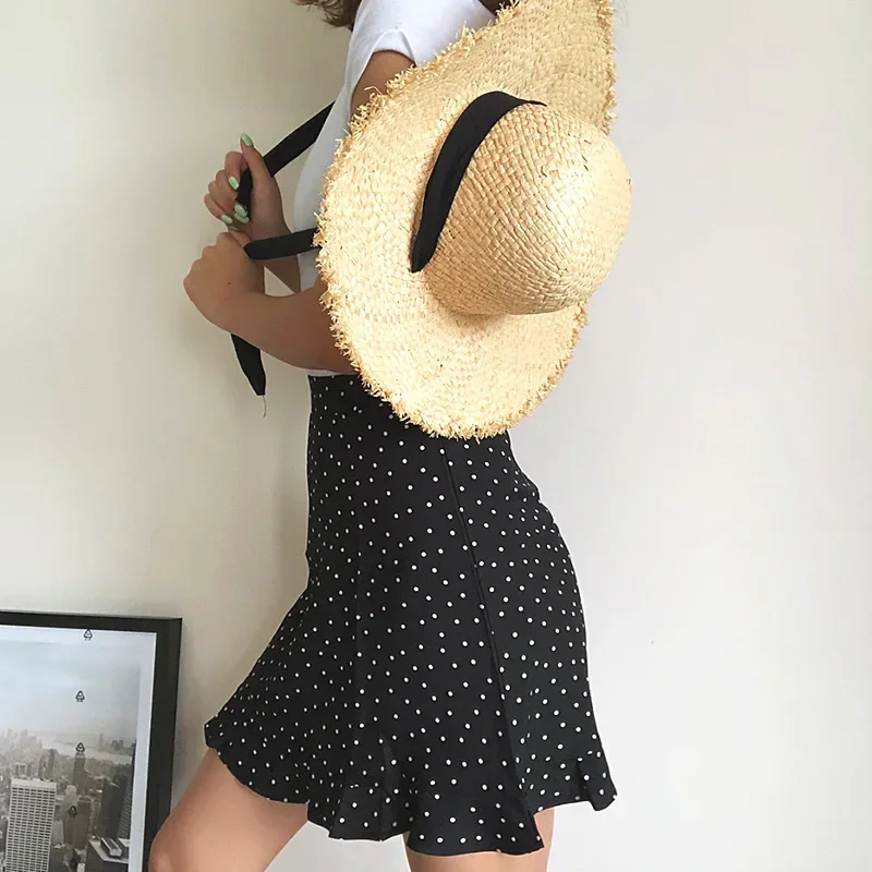MRMT 2026 Brand Women's Short Skirt Lotus Leaf Side Chiffon Short Skirts for Female A-shaped Woman High-waist Half-length Skirt