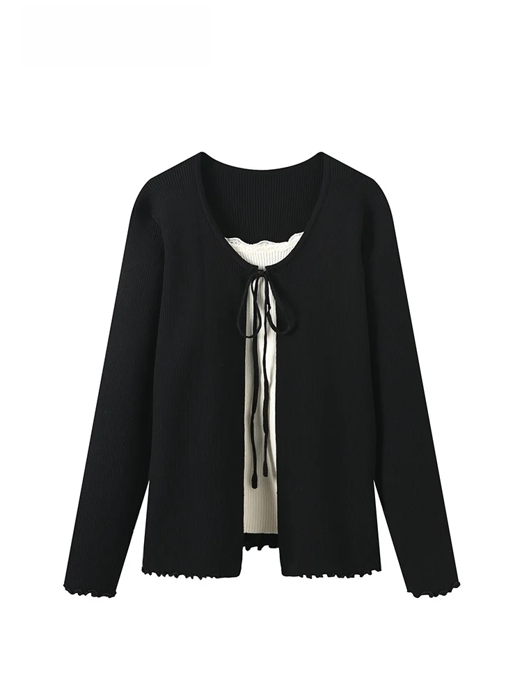 

CaraCLUB plus Size Long Sve Knitted Sweater Women's Early Spring New Sle Faionable Patchwork Casual Top for Plump Sister