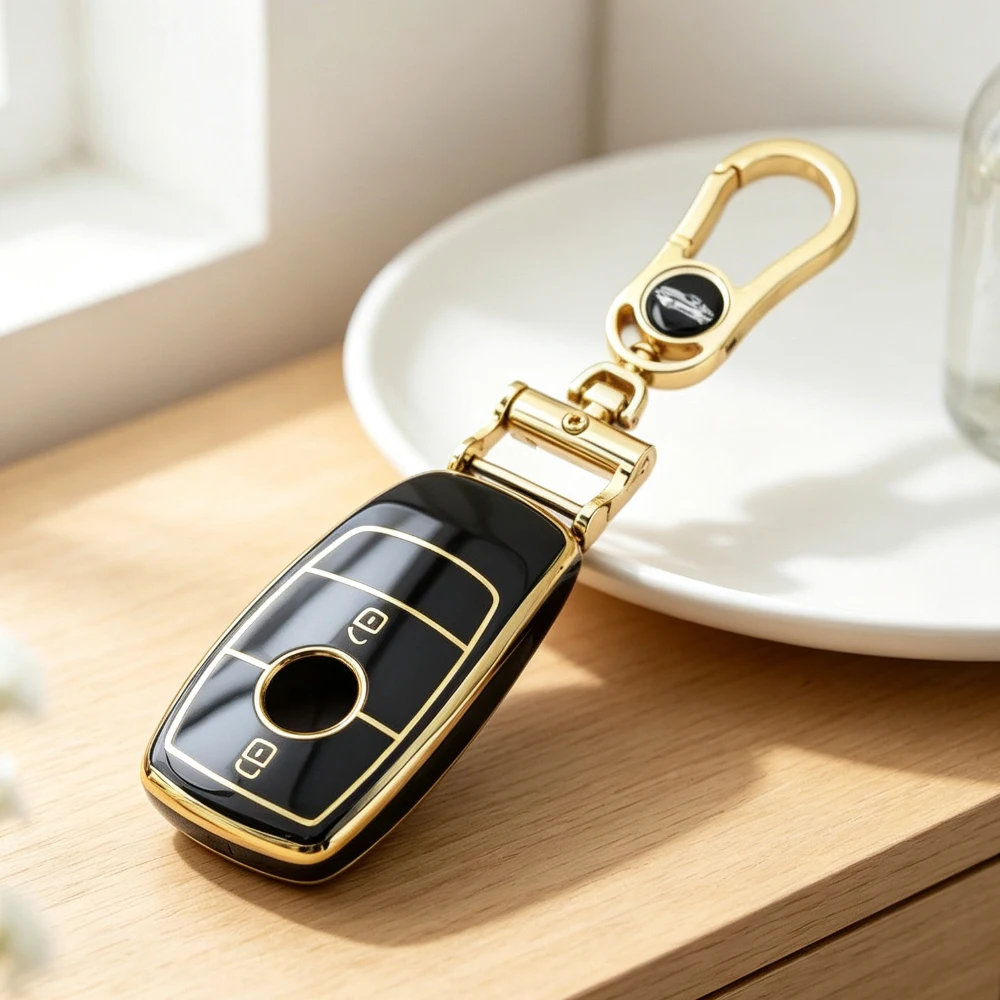 TPU Car Remote Key Case Cover for Mercedes Benz A C E S G Class CLA GLE GLB GLS AMG Maybach W177 W205 W213 X167 W222 Keychain