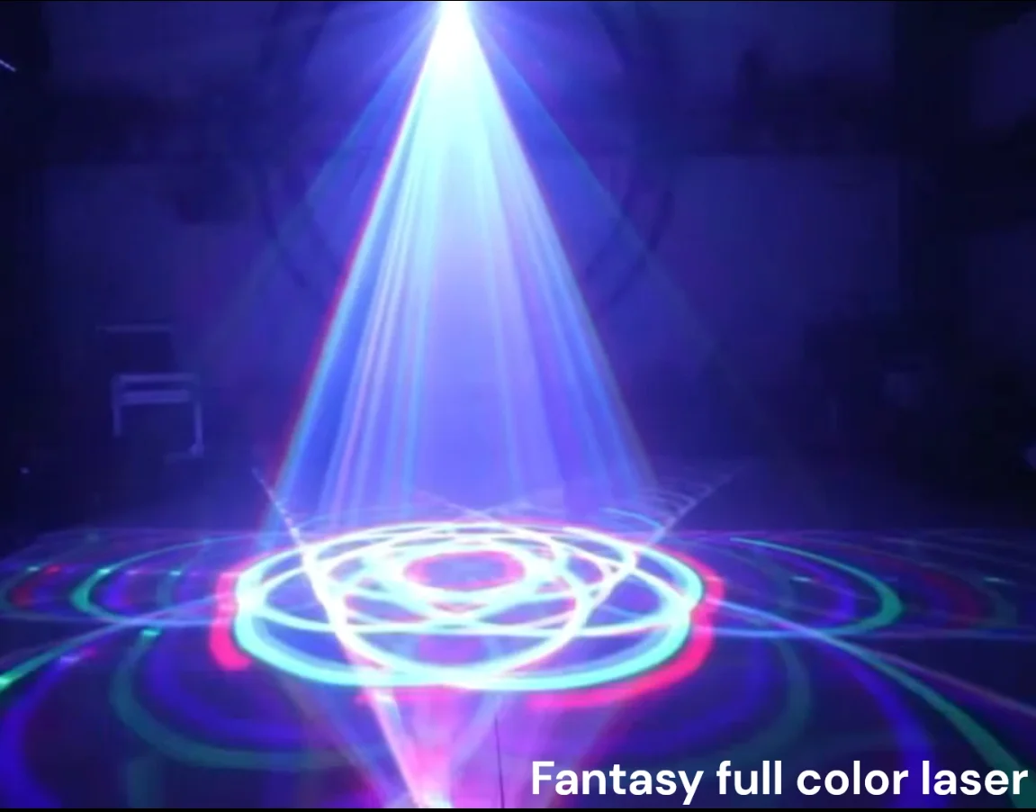 NEW 2W Full Color Fantasy RGB Laser DJ Disco DMX Stage Laser Projector for Bar Club Party Dance Wedding Birthday Christmas Light