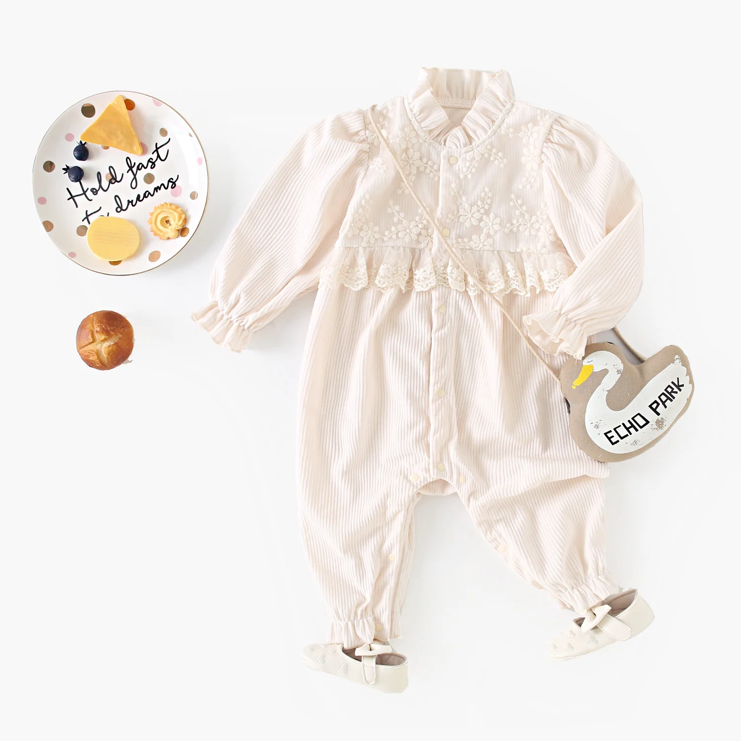 

Sanlutoz Winter Long Sleeve Baby Girls Rompers Cute Lace Thickened Warm Toddlers Clothing