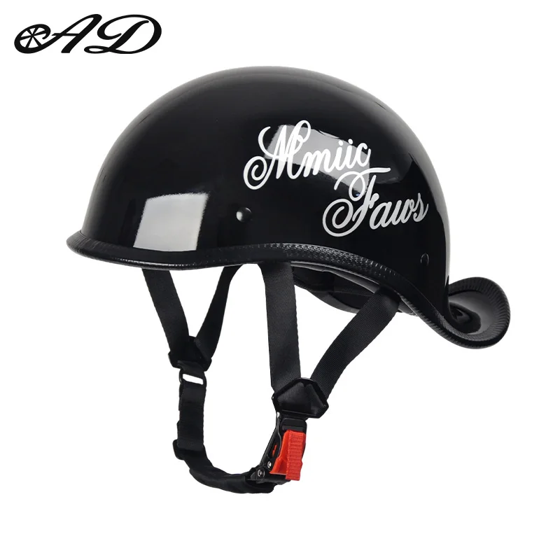 Motorcycle Ultra Light Cruise Helmet Summer Riding Half Helmet Retro Scoop Helmet Trendy Motorcycle Upturned Tail Helmet Factory