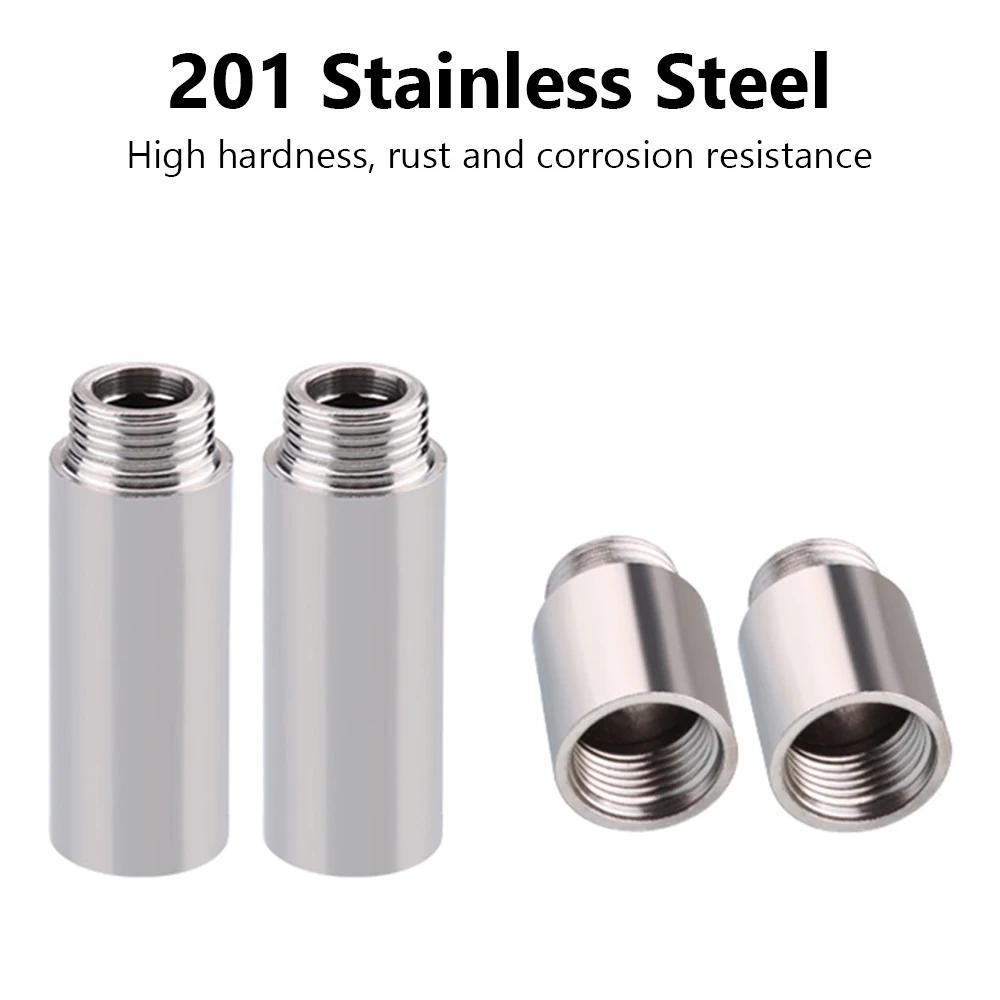 10-60mm Stainless Steel Bathroom Shower Extension Bathroom 1/2 inch Male/Female Thread Shower Head Extension Pipe