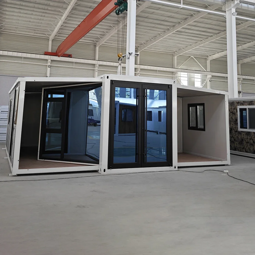 Fast Build Folding Double Wings Rooms Expandable Prefab Container House with 2/3 Bedrooms and Bathroom