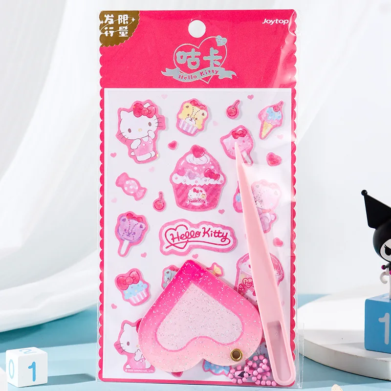 Sanrio Dessert Party Kuromi Guka Decorative Stickers Bag Anime Pochacco My Melody DIY Stickers Stationary For Children Gifts