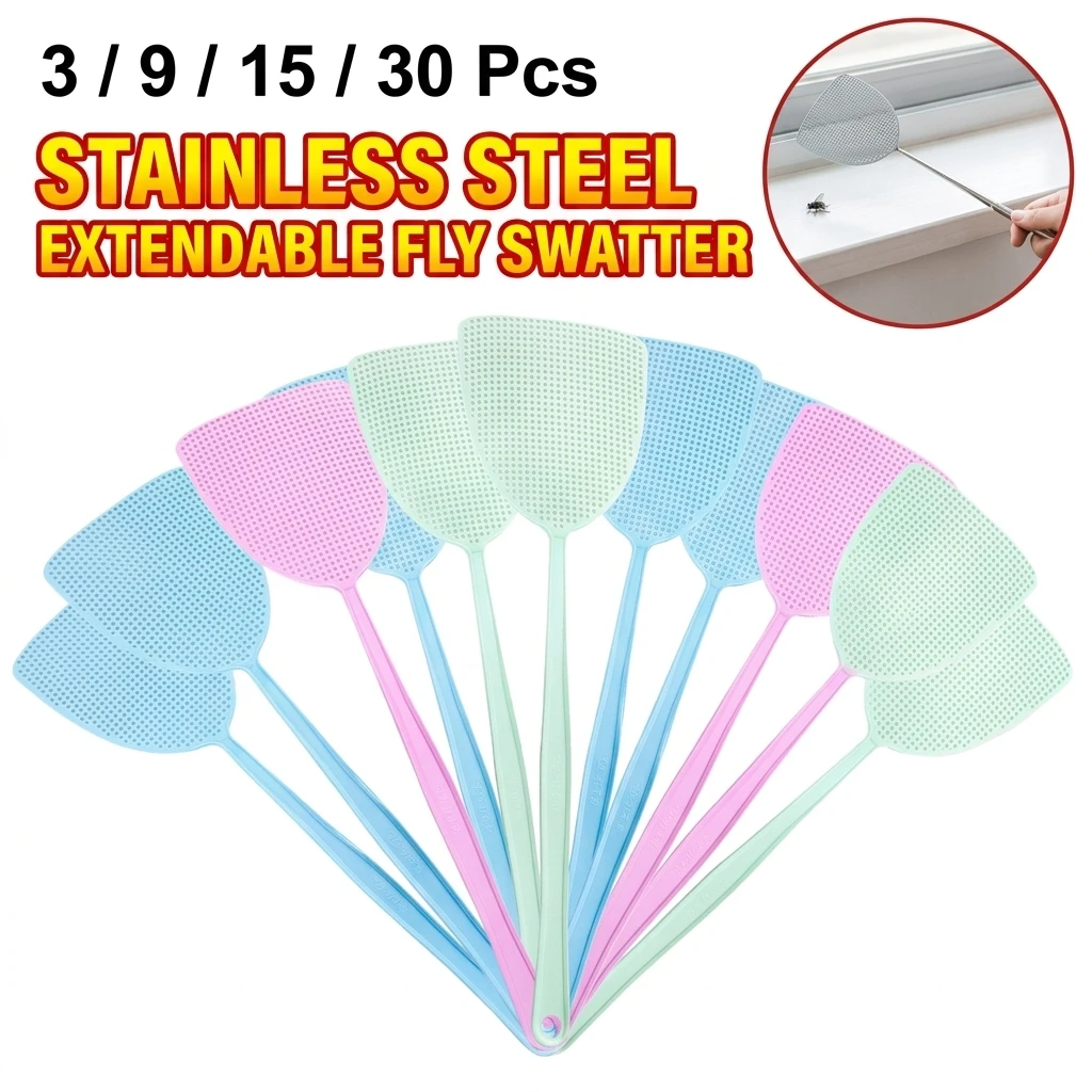 3/9/15/30Pcs Plastic Fly Swatter Beat Insect Flies Pat Anti-mosquito Shoot Fly Pest Control Mosquito Tool Home Kitchen Accessori