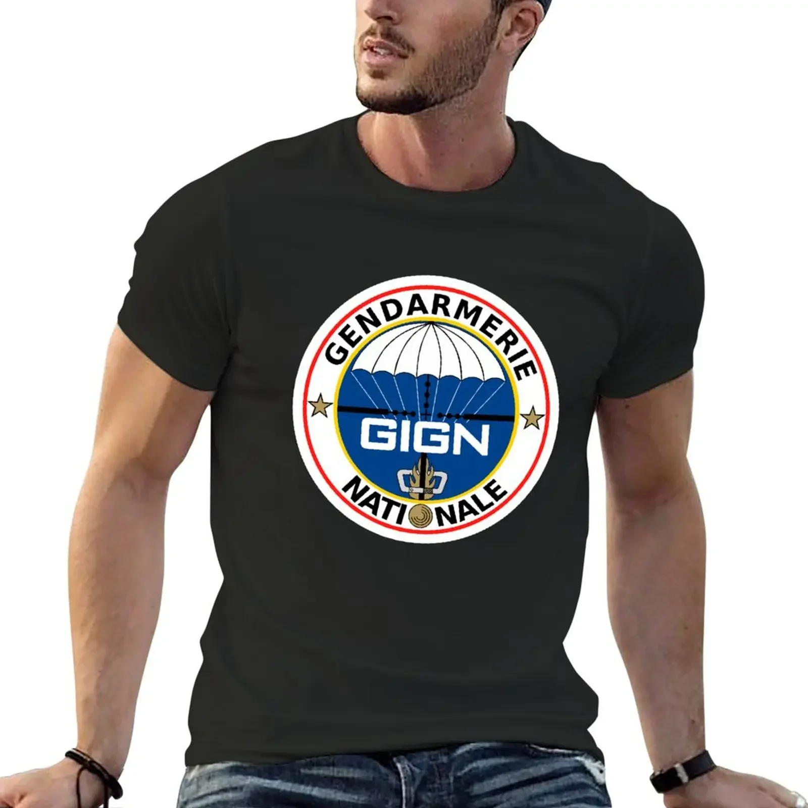 

GIGN National Gendarmerie Intervention Group Logo T-Shirt for a boy tops mens shirts graphic tee