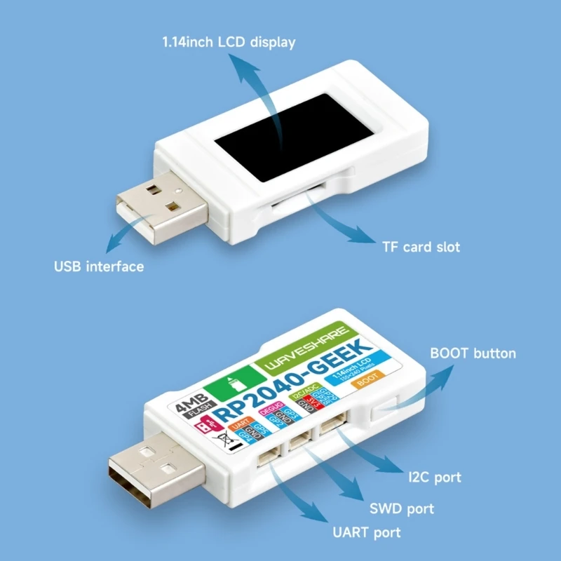 RP2040 GEEKs Development Board RP2040 Microcontroller with 1.14inch Color LCD for Geeks and Developers