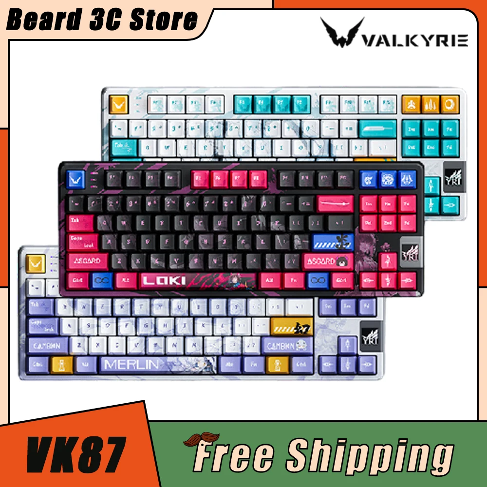 

VALKYRIE VK87 Mechanical Keyboard Hot Swap Custom Screen Three Mode RGB Wireless Keyboard Gasket 4000MAH Pc Gamer Accessories