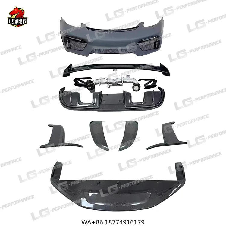 

Комплект кузова из углеродного волокна в стиле RS, передний бампер, задний диффузор, вентиляционный спойлер для 718 Boxster