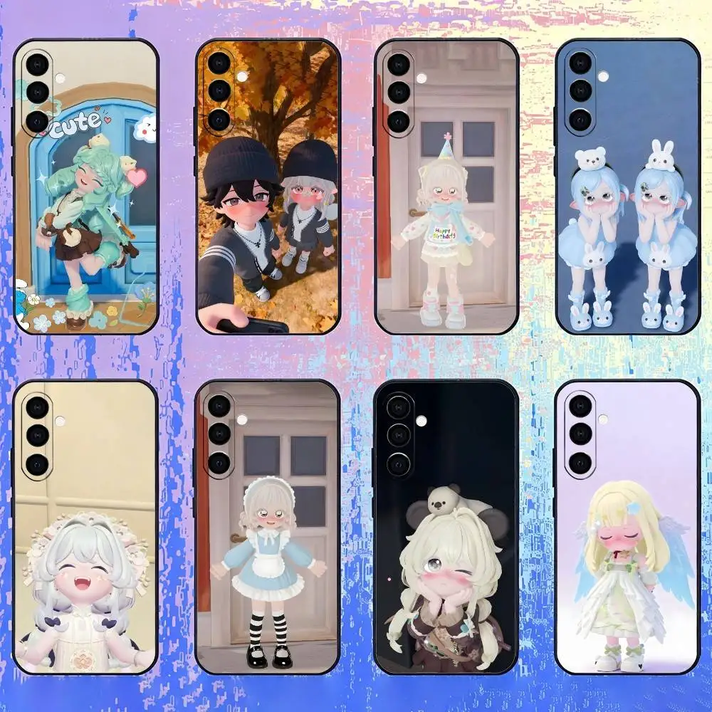 

H-Heartopia Couples Print Phone Case For Samsung Galaxy A73,A72,A71,A70,A52,A51 Others Soft Black Cover