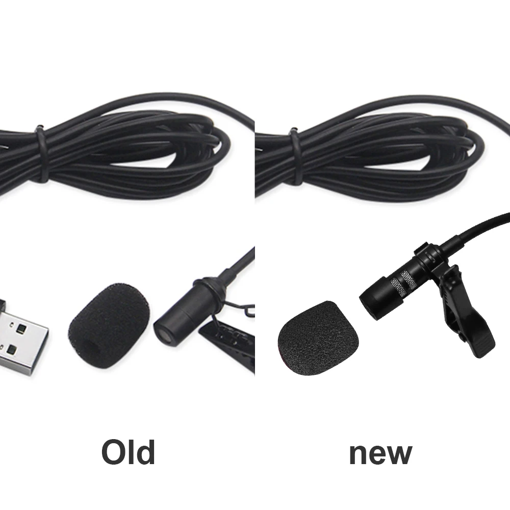 Tragbare USB Mini Mikrofon 2m Revers Lavalier Mic Clip-auf Externe Knopfloch Mikrofone für Laptop PC Computer Aufnahme chat